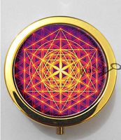 BlackKey Flower Of Life 3-Compartment Decorative Pocket Gift Box Case Organizer for Pill, Color 2 -518