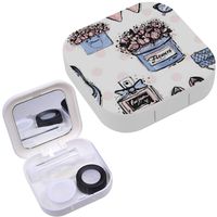Portable Contact Lens Case Box Travel Kit Mirror + Bottle + Tweezers Container Holder [ Graphic Fashion ]
