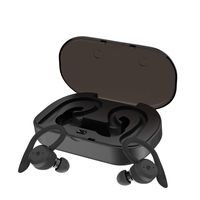 CYBORIS Bluetooth 5.0 Headset TWS Dual Headset True Wireless IPX7 Waterproof with Ear-Hook in-Ear Noise Canceling Headphones (Black)