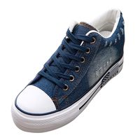 Women's Casual Sneakers Shoes Low-Top,Ladies Lace Up Slip On Canvas Shoes Increased Running Shoes
