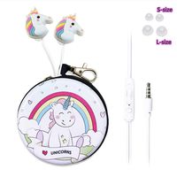 QearFun in Ear 3D Cute Cartoon Animal Unicorn Horse Headphones Mic Earphone Case Hands-Free Apple,Samsung,Android Smartphones Mp3 (Rainbow Unicorn)