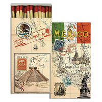 HomArt Large Decorative Mexico Candle and Fireplace Wood Matches (Set of 6)