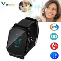 Winnes Smart Watch Wrist Watch T58 GPS Tracker Anti-Lost SOS Call Location Finder Remote Monitor Pedometer Functions Parent Control by iOS and Android Smartphones APP - Black