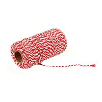 Natural Light Red&White Cotton Bakers Twine 100 Meters,Packing String,Durable Rope for Gardening,Decoration,Tying Cake and Pastry Boxes,DIY Crafts & Gift Wrapping Art 2mm
