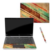Mightyskins Skin Compatible with Hp Pavilion X360 14" (2018) - Abstract Wood | Protective, Durable, and Unique Vinyl Decal Wrap Cover | Easy to Apply, Remove, and Change Styles | Made in The USA