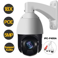 Nesuniq PTZ POE Camera 5MP IP Security Pan Tilt 18X Optical Zoom 2592x1944p Ultra HD Outdoor High-Speed CCTV Dome Camera, CMOS Image Sensor, 328ft IR Night Vision -802.3at- Auto Focus (Support Audio)