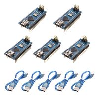 5Pcs ATmega328P Arduino Compatible Nano V3 Module CH340 Improved Version With 5 USB Cable