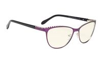 Blue Light Filter Computer Glasses Blocking UV420 Transparent Lens Eyeglasses Cat-eye Women (Purple-Silver, 1.50)