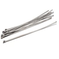 Antrader 11.8 Inch x 0.18 Inch Zip Cable Ties Stainless Steel Wire Ties Heavy Duty Self-Locking Strap Ties 185 Lbs Perfect for Cord Management, 10pcs