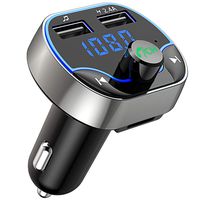 Bluetooth FM Transmitter for Car, Vproof Wireless Radio Transmitter Car Kit Adapter with Hands Free Calling, Dual USB Ports (5V/2.4A & 1A), Support SD Card USB Flash Drive