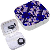 Portable Contact Lens Case Box Travel Kit Mirror + Bottle + Tweezers Container Holder [ Portuguese Sardines ]