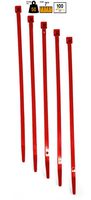 BuyCableTies 7" Standard Indoor Cable Ties - 50 lb Rated - Made in USA - Red - 100 per bag