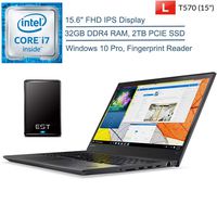 2020 Lenovo ThinkPad T570 15.6" FHD Business Laptop Computer, Intel Core i7-6600U up to 3.40GHz, 32GB DDR4 RAM, 2TB PCIE SSD, 802.11ac WiFi, Fingerprint, Windows 10 Pro + EST 500GB External Hard Drive