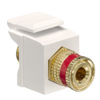 Leviton 40833-BTR QuickPort Binding Post Adapter with Red Stripe, Light Almond