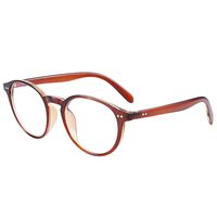 Blue Light Blocking Glasses, Vintage Round Reduce Headache Anti Eyestrain Tablet Reading/Gaming/Phones Glasses, Men/Women (Dark Brown)