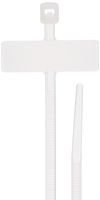 Identification Marker Horizontal Cable Tie, 18lbs Tensile Strength, 3/4" Bundle Diameter, 1.00" x 0.310" Marker, 0.100" Width, 4" Length