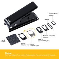 Aerb Sim Card Cutter with Nano-Micro, Nano-Standard, Micro-Standard Sim Adapters for Cellphones, Black