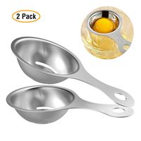 Nuovoware Egg Separator, [2-Pack] Stainless Steel Egg Yolk White Separator Divider Egg Strainer Egg Sieve, Egg Fliter Extractor Cooking Baking Tools, Dishwasher Safe Chef Kitchen Gadgets, Silver