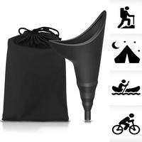 Portable Female Urination Device with Drawstring Bags -Silicone Funnel Urine Cups for Women Standing Up to Pee,Black