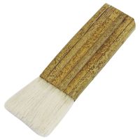 Uxcell Bamboo Rectangular Handle Faux Wool Painter Paint Brush, White