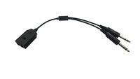 Crystal Pilot Dual 3.5 mm to General Aviation Adapter. Use Any Headphone on The Airplane intercom