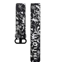 Fashion Women Soft Bracelet Band Strap Fitness Replacement for Fitbit Charge 3 Activity Tracker (Black white)