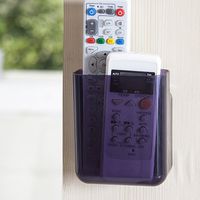 VANCORE Wall Mounted Storage Organizer Box Phone TV Remote Control Holder Purple-Small