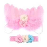 chinatera Newborn Angel Feather Wings Photography Props Headband (Pink Feather)