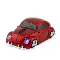 Usbkingdom 2.4GHz Wireless Mouse Cool 3D Sport Car Shape Ergonomic Optical Cordless Mice with USB Receiver for PC Laptop Computer Notebook 1600DPI Red