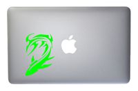 Tribal Tiger Shark Vinyl Decal for Macbook, Laptop or other device 5 Inch (neon green)
