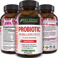 Bio Sense Probiotics Supplement for Men and Women - Natural Pure Immune System Booster with Acidophilus - Digestive Health Detox Cleanse Probiotic Formula 40 Billion CFUs 60 Capsules