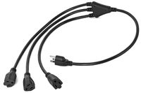 Aurum Cables 3 Prong 1-to-3 Power Cord Splitter Cable - Power Extension Cord - Cable Strip Outlet Saver - Outlet Splitter Electrical Cord - 3 Ft - 16AWG - UL approved - Black - 10 Pack