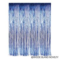 Blue Metallic Tinsel Foil Fringe Curtains for Party Photo Backdrop Wedding Decor