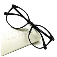 Optifine Computer Glasses Anti Blue Light Blocking Reader Women Men for Mid Big Face (Black, 0)