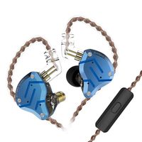 Five Driver Headphones,KZ ZS10 PRO High Fidelity Noise-Isolating Earbuds/Earphones with Detachable Cable 2Pin 0.75mm (with MIC, Royal Blue)