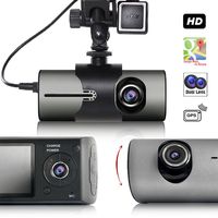 Indigi New! 2017 DashCam 2.7" LCD + Dual Wide Angle Lens Car DVR Recorder AKA BlackBox + GPS Module