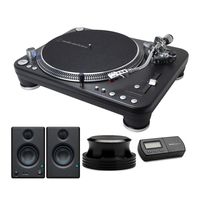 Audio-Technica ATLP1240USBXP Professional DJ Turntable Bundle with Eris-3.5" Studio Monitor, Knox Stabilizer and Stylus Scale (4 Items)