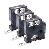 Freshworld Compatible Tape Replacement for Dymo Labels Tape 45013 S0720530, Black on White Ink Refill,1/2 Inch x 23 Ft, Labeling Tape Work with Dymo LabelManager PnP 260P 210D 280 420 Label Maker, 3P