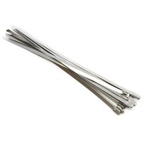 10-Pack Heavy Duty 8 Inches Stainless Steel Exhaust Strap Wrap Coated Locking Zip Cable Ties