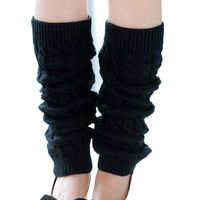 Leg Warmers,Haoricu Fashion Women Winter Warm Leg Warmers Knitted Crochet Long Socks (Black)