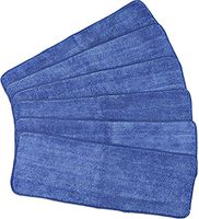 CleanAide All Purpose Mega Microfiber Mop Pad 18 Inches Blue 6 Pack
