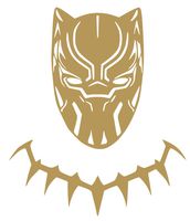 Black Panther Vinyl Sticker Decals for Car Bumper Window MacBook pro Laptop iPad iPhone (3" x 2.5", Gold)