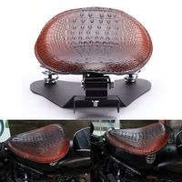 Crocodile Leather Motocycle Bobber Solo Seat Spring Base Plate Bracket Kit For Harley Sportster XL 883 1200 48 (Brown-Crocodile Leather)