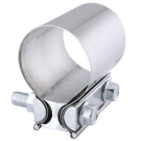 EVIL ENERGY 2.5 Inch 2 1/2 Butt Joint Exhaust Band Clamp Sleeve Stainless Steel