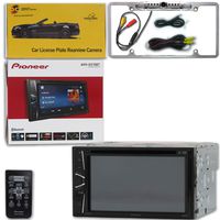 Pioneer AVH-G215BT Car Audio Double Din 2DIN 6.2 Touchscreen DVD MP3 CD Stereo Built-in Bluetooth with DiscountCentralOnline FL09CH Full License Plate Night Vision Waterproof Back-up Camera
