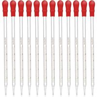 12PCS Glass Transfer Pipettes, LEOBRO 1ML Graduated Essential Oil Pipette Dropper Eye Dropper Liquid Dropper Thick Glass Pipette for Essential Oil, Laboratory, Medicine, Nutrient, Painting