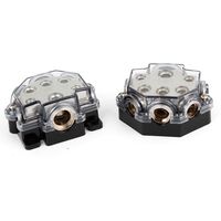 uxcell 2pcs Vehicles Car Audio Amplifier 1 in 5 Power Distribution Block Black Gray