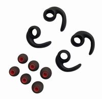 Earbuds Replacement Tips Soft Silicone Earphones Stabilizer Fins Earhooks for in-Ear and Ear Canal Earbuds (2black-M)