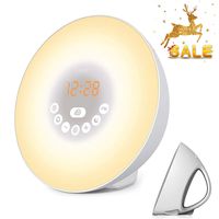Sunrise Alarm Clock, LED Digital Clock Wake Up Light for Bedrooms with Touch Control 7 Colors Light, 6 Natural Sounds, FM Radio and Snooze/Sunset Simulation Wake Up for Sleep Kids,Adults (White)