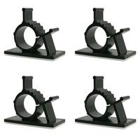 FireBee Adhesive Cable Clips Adjustable Wire Clamps Cable Tie Holders for Desk Wall Computer Electrical Cord (Black,Medium,60 Pcs)